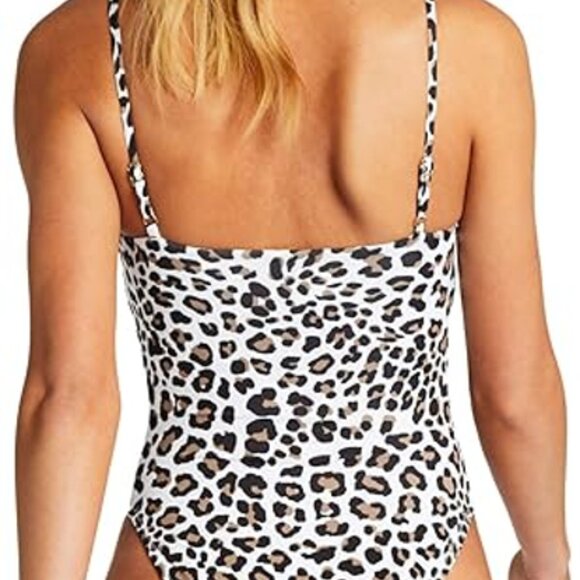 NWT $204 S /6 Leopard Print Vitamin A Swim  JENNA Savanna Bodysuit One Piece - Picture 5 of 9